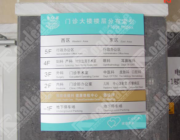 东莞东华医院弧形索引牌5376标识标牌图片