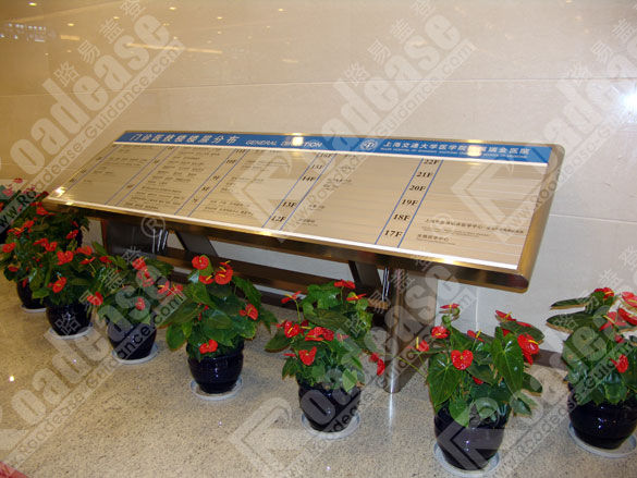 上海瑞金医院大堂斜面落地牌7281标识标牌图片