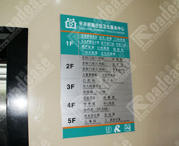 社区卫生服务中心楼层索引牌8208标识标牌图片