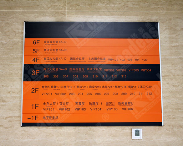 曲江国际会议中心楼层索引牌9365标识标牌图片